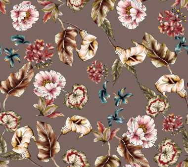 Çiçek seamless modeli. Suluboya çiçek.