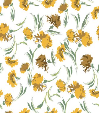 Sarı çiçeklerin kusursuz deseni