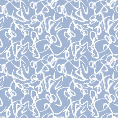 Çiçeksiz desenli mavi ve beyaz süslemeli. vektör illüstrasyonu