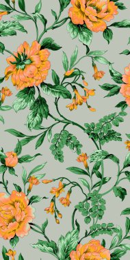 Latest textile engraving printing designs allover flowers and baroque; Shutterstock ID 2174878017; other: -; purchase_order: -; client: -; job: -