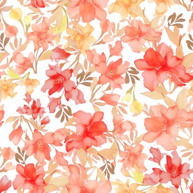 Kusursuz eski tarz dekoratif desen. Renkli çiçek elementleri