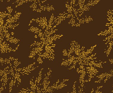 Sonbahar bitkileriyle kusursuz bir arka plan. El çizimi çiçek deseni. vektör illüstrasyonu.