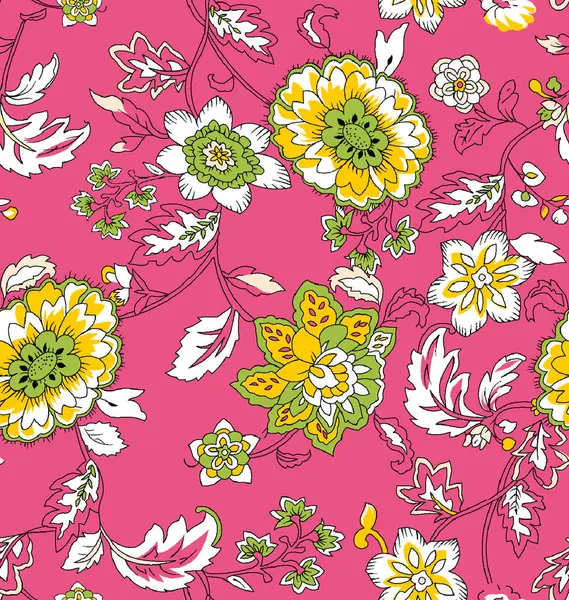 Kusursuz desenli ve güzel çiçekli. El çizimi illüstrasyon