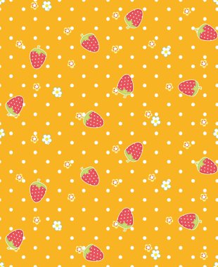 Çilekli kusursuz desen. vektör illüstrasyonu