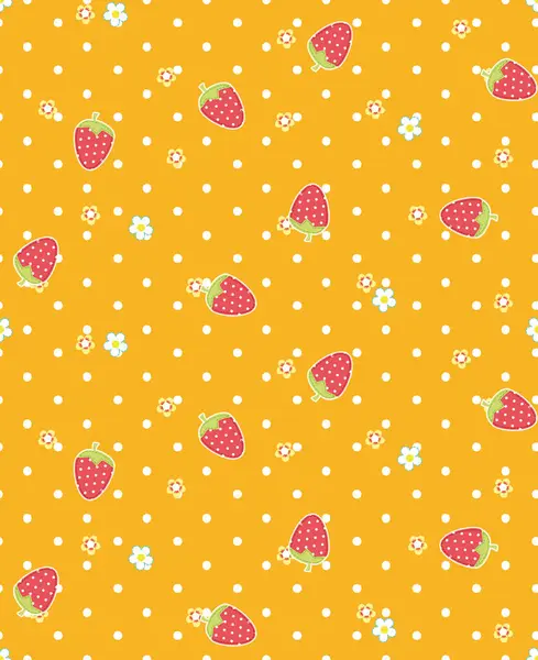 Çilekli kusursuz desen. vektör illüstrasyonu