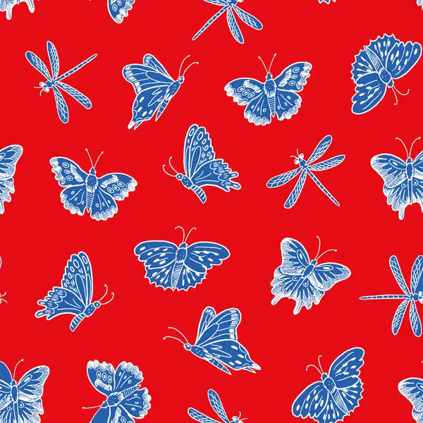 Kırmızı kelebekler ile Seamless Modeli
