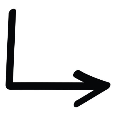 Dik açılı ok yönü sembolize ediyor. İşlem adımları ya da konum talimatları için mükemmel. Basit ve cesur bir tasarımı var. İşlem adımlarını veya konum talimatlarını belirlemek için uygun..