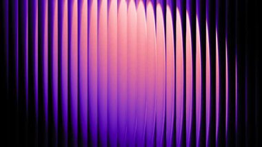 Şeftali, gül ve menekşe tonlarının yer aldığı cam gradyan koyu siyah bir zemin boyunca kayarak, parlak bir renk dalgası oluşturur..