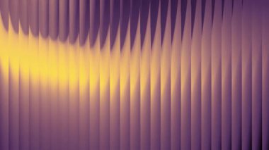 Mor ve Sarı Cam Gradyan, Fütürist Işık Dalgaları Pürüzsüz yüzeyi parlak menekşe ve altın tonlarıyla tırtıklı. Soyut prizma bozulma efekti, yumuşak neon cam arka plan.