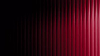 Parlak desenli ve karamsar ışıklandırmalı kırmızı ve siyah cam gradyan animasyon, kaburgalı çarpıtma ile sofistike bir gelecek hissi yaratıyor..