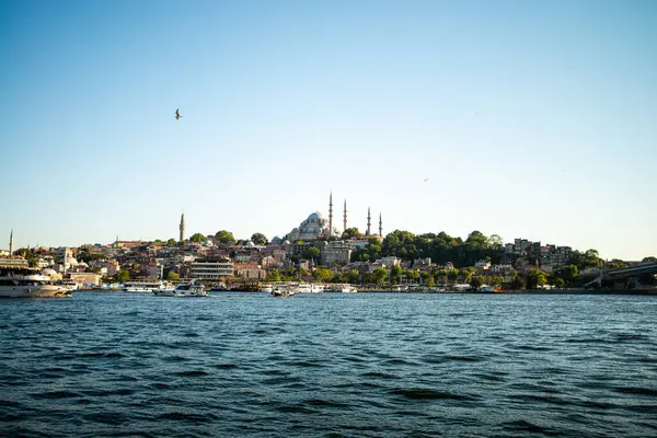 Istanbuls Boğazı ve Hali 'nin manzaralı güzelliğini yansıtan bir fotoğraf, canlı şehir manzarasını, köprüleri ve hareketli rıhtımı gözler önüne seriyor.