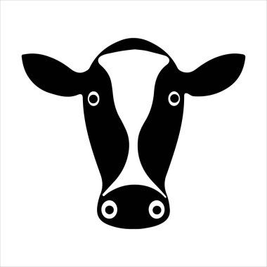 İnek logosu. İnek çiftliği ürün logosu tasarım vektörü. Beyaz arkaplanlı klasik sığır eti logosu