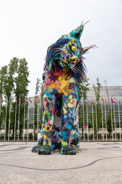 Barselona şehrinde bir at heykeli.