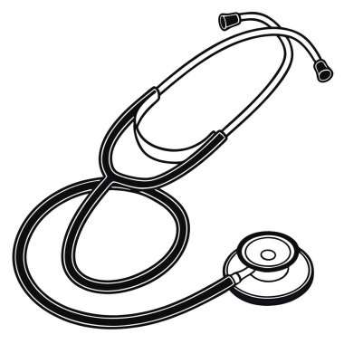 steteskop izole edilmiş beyaz arkaplan simgesi 