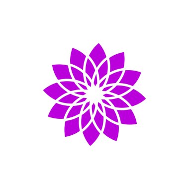 Mor çiçek ekon vektörü, güzellik şablonu için modern tasarım