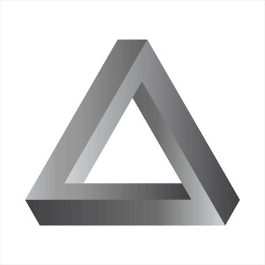 3B biçim üçgeni vektör illüstrasyonu, simge ögesi.