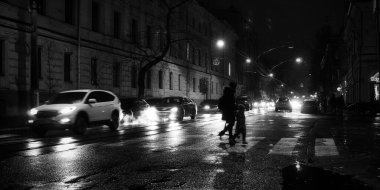 Kışın gece şehri