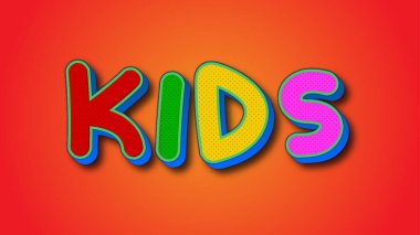 Çocuklar 3d düzenlenebilir vektör etkisi tasarımı