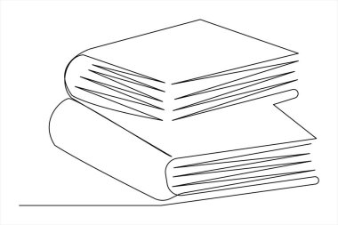 Kitap yığını ikonu. Tasarım çizgisi olan ince çizgi simgesi. vektör illüstrasyonu