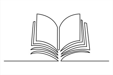 Devamlı bir kitap ikonu çizimi. özet vektör illüstrasyonu
