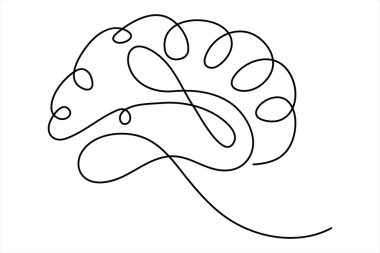 Beyin logosu vektör şablonu tasarımı