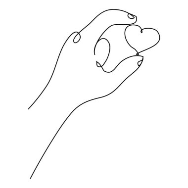 Kalp aralıksız bir çizgi, resim, renk, aşk işareti, tasvir.