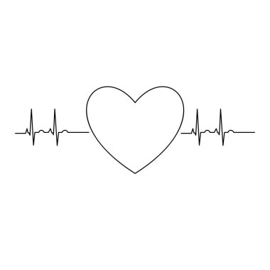 kalp atışı ikonu vektör çizimi tasarımı