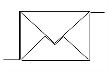 Bir satır aralıksız e-posta ana hatları el çizimi vektör sanat illüstrasyonu 