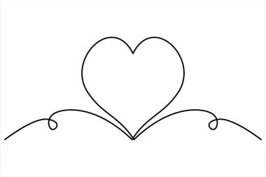 Modern sanat projeleri için minimalist bir kalp çizimi