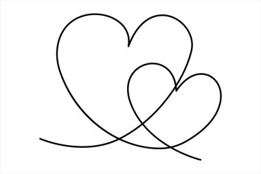 Bir çizgi boyunca devam eden kalp çizgisi vektörü