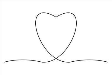 Modern tasarım için zarif bir kalp çizimi.