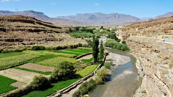 Atlas Dağları 'ndaki Fas Dağları' nda tarım. Atlas