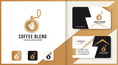 kahve blender makinesi logosu ve kartvizit tasarımı
