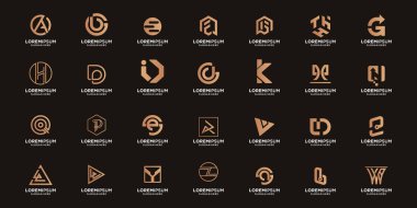 A-z harfi monogram logosu seti