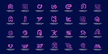 A-z harfi monogram logo paketi