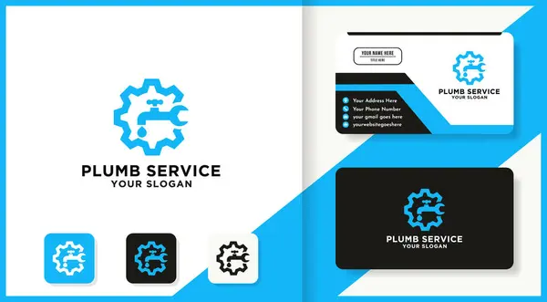 Musluk teçhizatı kombinasyon logosu ve kartvizit tasarımı