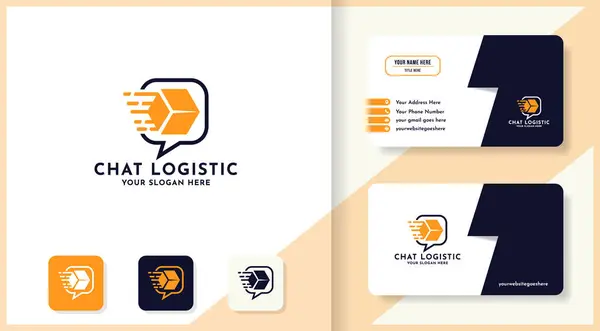 Uçuş kutusu sohbet logosu ve kartvizit tasarımı