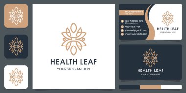 soyut harf h bitkisel logo ve kartvizit