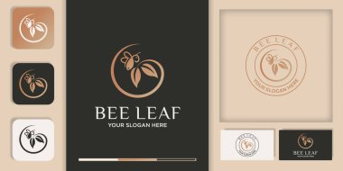 Dairesel arı yaprağı logosu tasarımı ve kartviziti