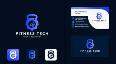 fitness ekipmanları teknoloji logo tasarımı ve kartviziti