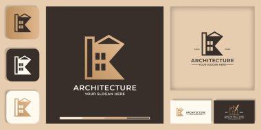 Mimari evi K harfi yaratıcı logoyu birleştiriyor.