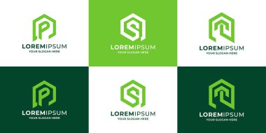 İlk harf p ve ev logosu kavramı birleşimi