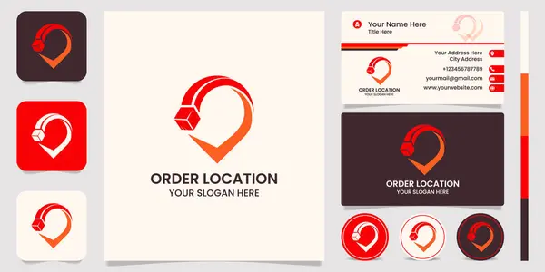 Pin konumu olan kutu işaretli bir logo oluşturuyor ve kartvizit tasarımı