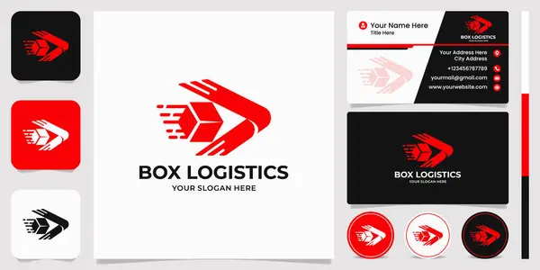 kutu ve oklar dijital logo tasarımı ve kartvizit tasarımı