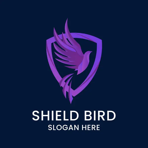 kuş kalkan logo şablonu