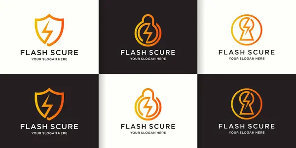 Elektrik enerji kalkanı logosu koleksiyonu