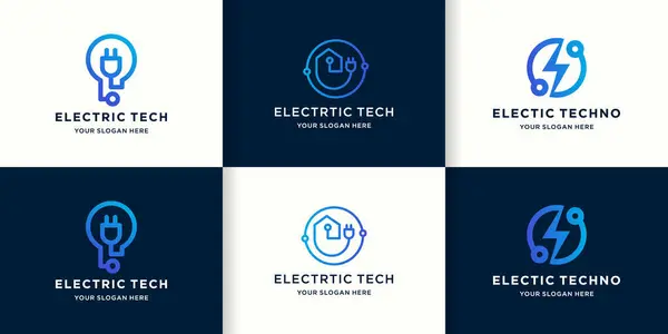 Hat devresi olan elektrik teknolojisi logoları.