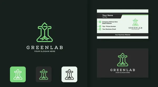 Doğal laboratuvar logosu, ağaç camı ve kartviziti.