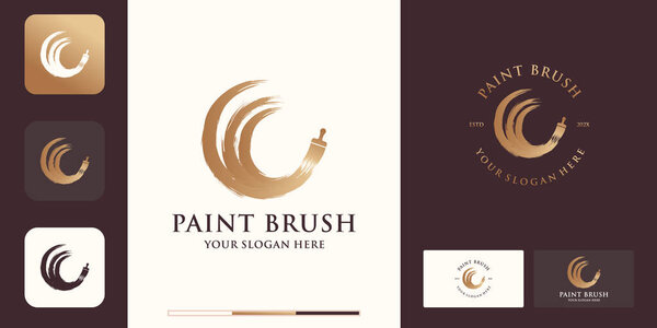логотип кисти для рисования и логотип вдохновения