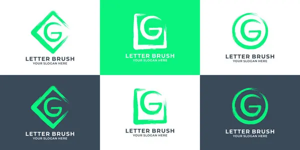 İş ve marka ilham logosu için G harfli fırça logosu